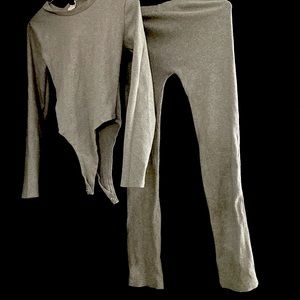 Gray Bodysuit & Legging Sets